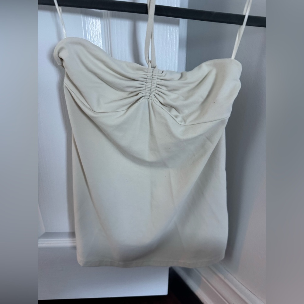 Susana Monaco Elegant Cream Ruched Top